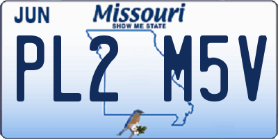 MO license plate PL2M5V