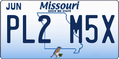 MO license plate PL2M5X