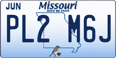 MO license plate PL2M6J