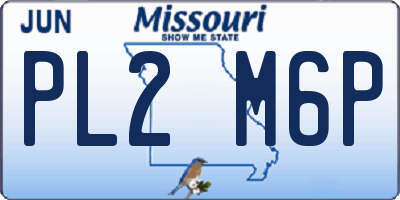 MO license plate PL2M6P