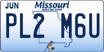 MO license plate PL2M6U