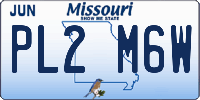 MO license plate PL2M6W