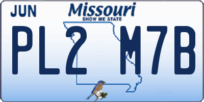 MO license plate PL2M7B