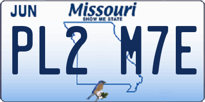 MO license plate PL2M7E