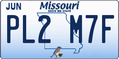 MO license plate PL2M7F