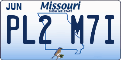 MO license plate PL2M7I