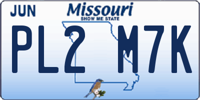 MO license plate PL2M7K