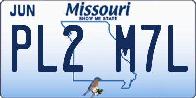 MO license plate PL2M7L