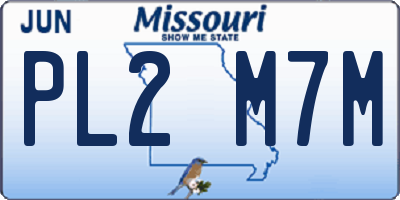 MO license plate PL2M7M