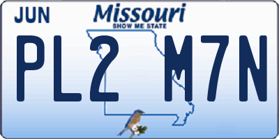 MO license plate PL2M7N