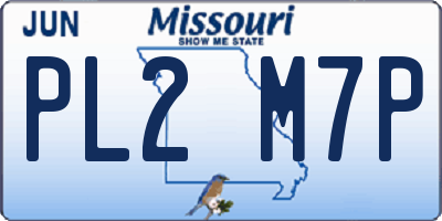 MO license plate PL2M7P