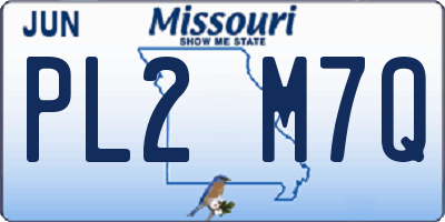 MO license plate PL2M7Q