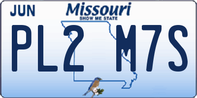 MO license plate PL2M7S