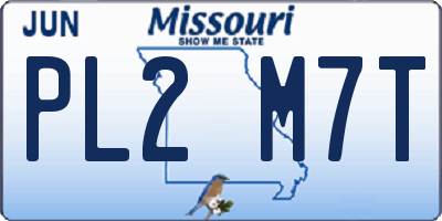 MO license plate PL2M7T