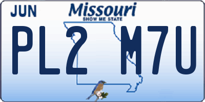 MO license plate PL2M7U