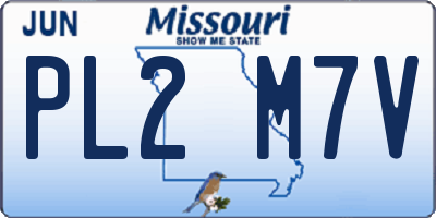 MO license plate PL2M7V