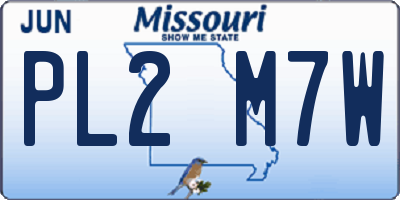 MO license plate PL2M7W