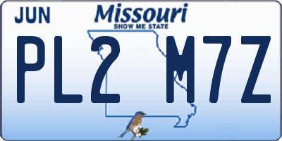 MO license plate PL2M7Z
