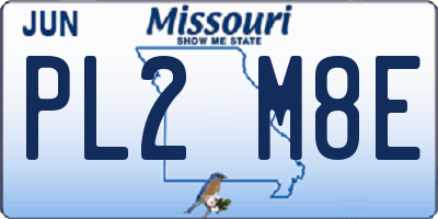 MO license plate PL2M8E