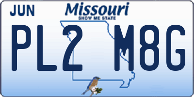 MO license plate PL2M8G