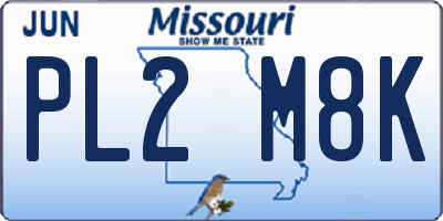 MO license plate PL2M8K