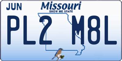 MO license plate PL2M8L