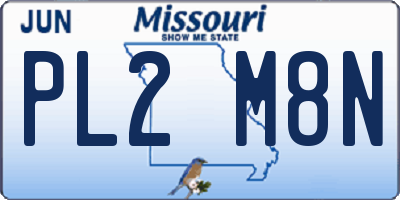 MO license plate PL2M8N