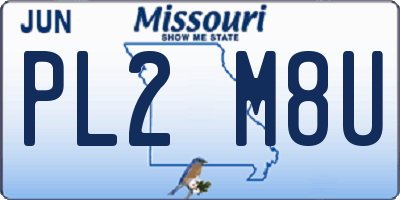 MO license plate PL2M8U