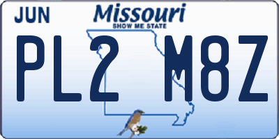 MO license plate PL2M8Z