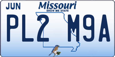 MO license plate PL2M9A