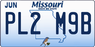 MO license plate PL2M9B
