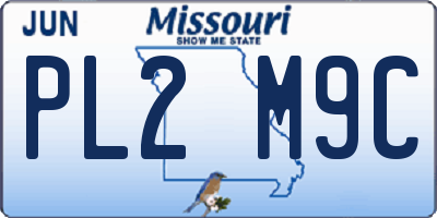 MO license plate PL2M9C
