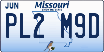 MO license plate PL2M9D