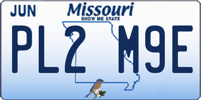 MO license plate PL2M9E