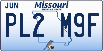 MO license plate PL2M9F