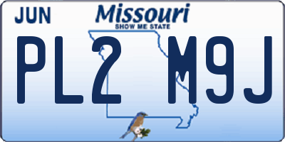 MO license plate PL2M9J