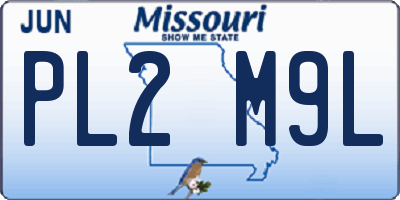 MO license plate PL2M9L