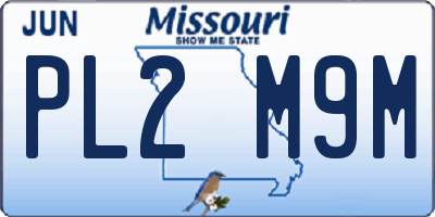 MO license plate PL2M9M
