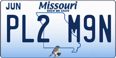 MO license plate PL2M9N