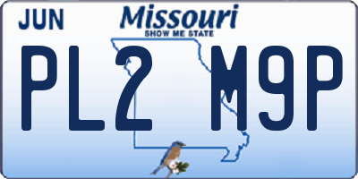 MO license plate PL2M9P