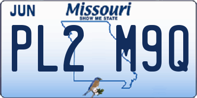 MO license plate PL2M9Q
