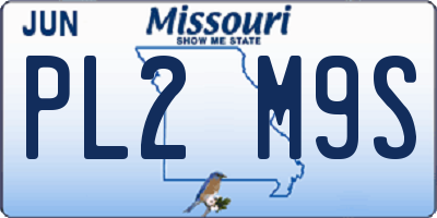 MO license plate PL2M9S