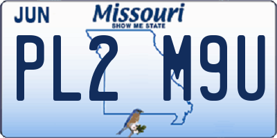 MO license plate PL2M9U