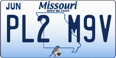 MO license plate PL2M9V