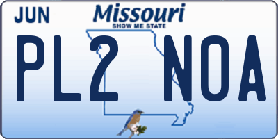 MO license plate PL2N0A
