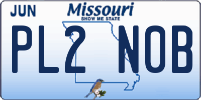 MO license plate PL2N0B
