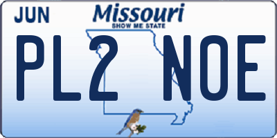 MO license plate PL2N0E