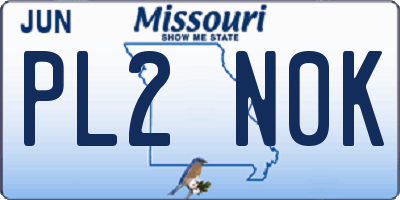 MO license plate PL2N0K