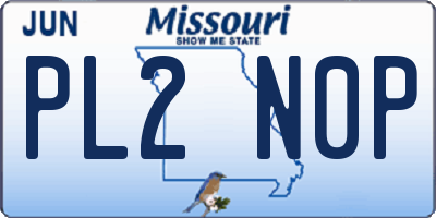 MO license plate PL2N0P