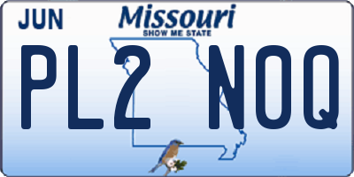 MO license plate PL2N0Q